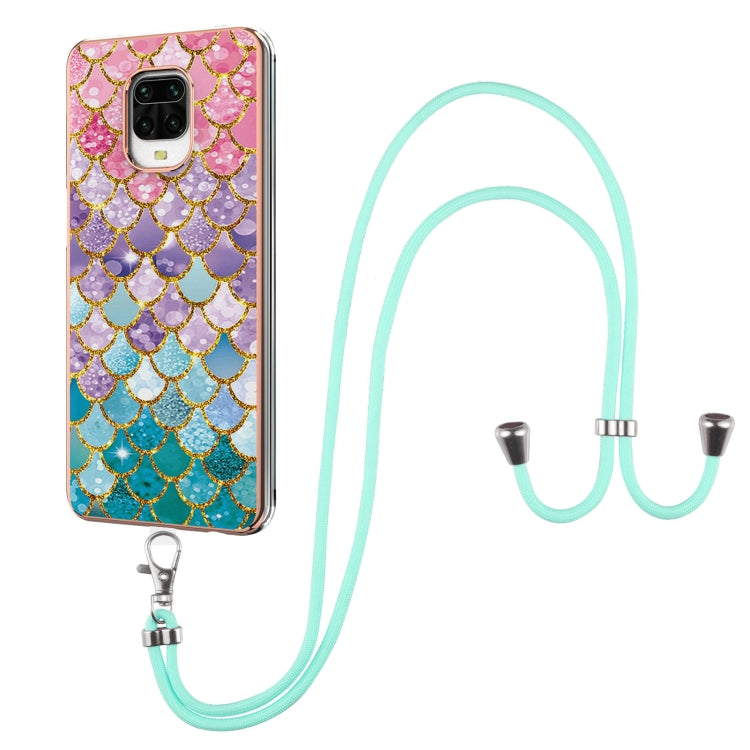 Electroplating Pattern IMD TPU Shockproof Case with Neck Lanyard, For Xiaomi Mi 11i / Poco F3, For Xiaomi Poco M3 / Redmi Note 9 4G, For Xiaomi Redmi 9A, For Xiaomi Mi 10 Lite 5G, For Xiaomi Mi 10T Lite 5G, For Xiaomi Mi 10T 5G / 10T Pro 5G            ...