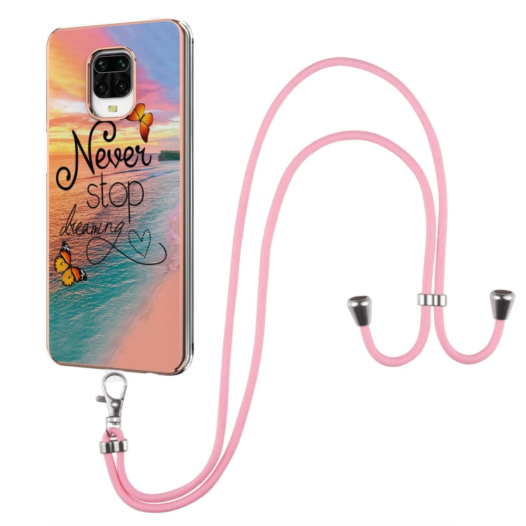 Electroplating Pattern IMD TPU Shockproof Case with Neck Lanyard, For Xiaomi Mi 11i / Poco F3, For Xiaomi Poco M3 / Redmi Note 9 4G, For Xiaomi Redmi 9A, For Xiaomi Mi 10 Lite 5G, For Xiaomi Mi 10T Lite 5G, For Xiaomi Mi 10T 5G / 10T Pro 5G            ...