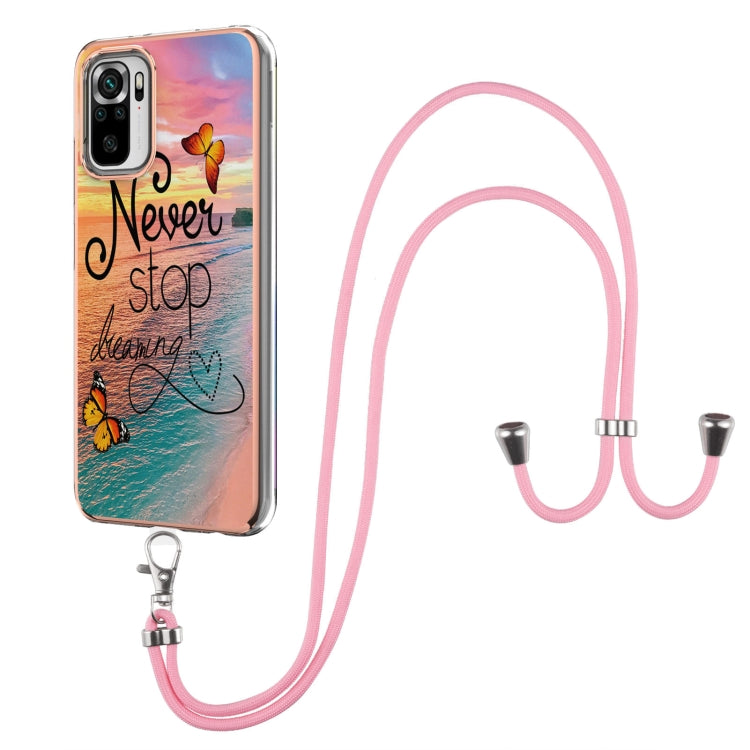 Electroplating Pattern IMD TPU Shockproof Case with Neck Lanyard, For Xiaomi Mi 11i / Poco F3, For Xiaomi Poco M3 / Redmi Note 9 4G, For Xiaomi Redmi 9A, For Xiaomi Mi 10 Lite 5G, For Xiaomi Mi 10T Lite 5G, For Xiaomi Mi 10T 5G / 10T Pro 5G            ...