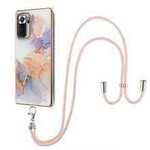 Load image into Gallery viewer, Electroplating Pattern IMD TPU Shockproof Case with Neck Lanyard, For Xiaomi Redmi Note 10 Pro / 10 Pro Max, For Xiaomi Poco X3 NFC
