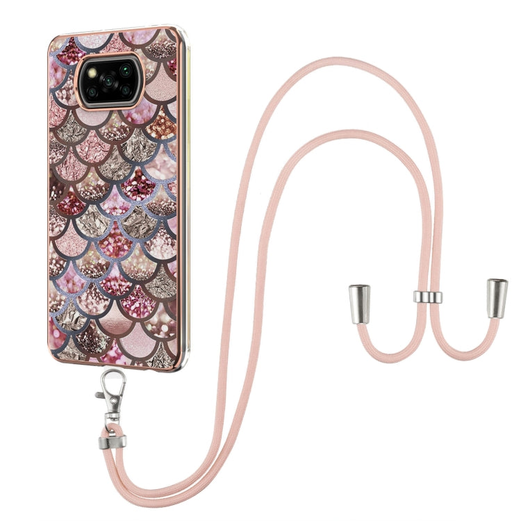 Electroplating Pattern IMD TPU Shockproof Case with Neck Lanyard, For Xiaomi Redmi Note 10 Pro / 10 Pro Max, For Xiaomi Poco X3 NFC
