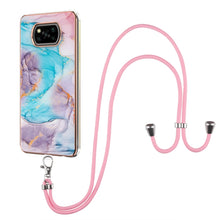 Load image into Gallery viewer, Electroplating Pattern IMD TPU Shockproof Case with Neck Lanyard, For Xiaomi Redmi Note 10 Pro / 10 Pro Max, For Xiaomi Poco X3 NFC