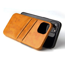 Load image into Gallery viewer, Fierre Shann Retro Oil Wax Texture PU Leather Case with Card Slots, For iPhone 13, For iPhone 13 Mini, For iPhone 13 Pro, For iPhone 13 Pro Max