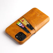 Load image into Gallery viewer, Fierre Shann Retro Oil Wax Texture PU Leather Case with Card Slots, For iPhone 13, For iPhone 13 Mini, For iPhone 13 Pro, For iPhone 13 Pro Max
