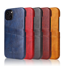 Load image into Gallery viewer, Fierre Shann Retro Oil Wax Texture PU Leather Case with Card Slots, For iPhone 13, For iPhone 13 Mini, For iPhone 13 Pro, For iPhone 13 Pro Max