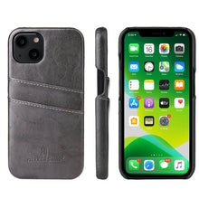 Load image into Gallery viewer, Fierre Shann Retro Oil Wax Texture PU Leather Case with Card Slots, For iPhone 13, For iPhone 13 Mini, For iPhone 13 Pro, For iPhone 13 Pro Max