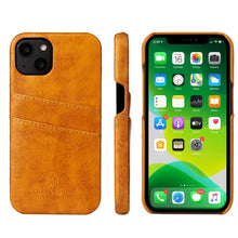 Load image into Gallery viewer, Fierre Shann Retro Oil Wax Texture PU Leather Case with Card Slots, For iPhone 13, For iPhone 13 Mini, For iPhone 13 Pro, For iPhone 13 Pro Max