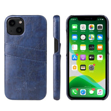 Load image into Gallery viewer, Fierre Shann Retro Oil Wax Texture PU Leather Case with Card Slots, For iPhone 13, For iPhone 13 Mini, For iPhone 13 Pro, For iPhone 13 Pro Max