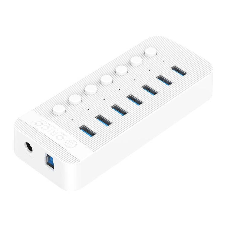 ORICO CT2U3-7AB-WH 7 In 1 Plastic Stripes Multi-Port USB HUB with Individual Switches,, CT2U3-7AB-BK AU Plug, CT2U3-7AB-WH AU Plug, CT2U3-7AB-BK UK Plug, CT2U3-7AB-WH UK Plug, CT2U3-7AB-BK EU Plug, CT2U3-7AB-WH EU Plug
