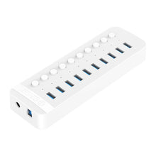 Load image into Gallery viewer, ORICO CT2U3-10AB-WH 10 In 1 Plastic Stripes Multi-Port USB HUB with Individual Switches,, CT2U3-10AB-BK UK Plug, CT2U3-10AB-WH UK Plug, CT2U3-10AB-BK EU Plug, CT2U3-10AB-WH EU Plug, CT2U3-10AB-BK AU Plug, CT2U3-10AB-WH AU Plug