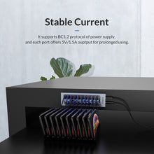 Load image into Gallery viewer, ORICO AT2U3-7AB-GY-BP 7 In 1 Aluminum Alloy Multi-Port USB HUB with Individual Switches,, EU Plug, UK Plug, AU Plug