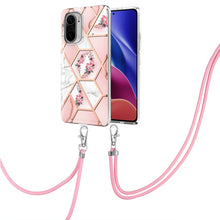 Load image into Gallery viewer, Electroplating Splicing Marble Flower Pattern TPU Shockproof Case with Lanyard, For Xiaomi Mi 11i / Poco F3, For Xiaomi Poco M3 / Redmi Note 9 4G, For Xiaomi Redmi 9A, For Xiaomi Mi 10 Lite 5G, For Xiaomi Mi 10T Lite 5G, For Xiaomi Mi 10T 5G / 10T Pro ...