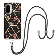 Load image into Gallery viewer, Electroplating Splicing Marble Flower Pattern TPU Shockproof Case with Lanyard, For Xiaomi Mi 11i / Poco F3, For Xiaomi Poco M3 / Redmi Note 9 4G, For Xiaomi Redmi 9A, For Xiaomi Mi 10 Lite 5G, For Xiaomi Mi 10T Lite 5G, For Xiaomi Mi 10T 5G / 10T Pro ...
