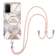 Load image into Gallery viewer, Electroplating Splicing Marble Flower Pattern TPU Shockproof Case with Lanyard, For Xiaomi Mi 11i / Poco F3, For Xiaomi Poco M3 / Redmi Note 9 4G, For Xiaomi Redmi 9A, For Xiaomi Mi 10 Lite 5G, For Xiaomi Mi 10T Lite 5G, For Xiaomi Mi 10T 5G / 10T Pro ...