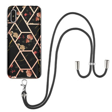 Load image into Gallery viewer, Electroplating Splicing Marble Flower Pattern TPU Shockproof Case with Lanyard, For Xiaomi Mi 11i / Poco F3, For Xiaomi Poco M3 / Redmi Note 9 4G, For Xiaomi Redmi 9A, For Xiaomi Mi 10 Lite 5G, For Xiaomi Mi 10T Lite 5G, For Xiaomi Mi 10T 5G / 10T Pro ...