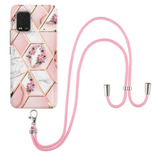 Load image into Gallery viewer, Electroplating Splicing Marble Flower Pattern TPU Shockproof Case with Lanyard, For Xiaomi Mi 11i / Poco F3, For Xiaomi Poco M3 / Redmi Note 9 4G, For Xiaomi Redmi 9A, For Xiaomi Mi 10 Lite 5G, For Xiaomi Mi 10T Lite 5G, For Xiaomi Mi 10T 5G / 10T Pro ...