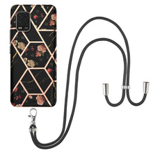 Load image into Gallery viewer, Electroplating Splicing Marble Flower Pattern TPU Shockproof Case with Lanyard, For Xiaomi Mi 11i / Poco F3, For Xiaomi Poco M3 / Redmi Note 9 4G, For Xiaomi Redmi 9A, For Xiaomi Mi 10 Lite 5G, For Xiaomi Mi 10T Lite 5G, For Xiaomi Mi 10T 5G / 10T Pro ...