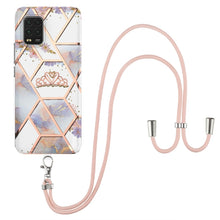 Load image into Gallery viewer, Electroplating Splicing Marble Flower Pattern TPU Shockproof Case with Lanyard, For Xiaomi Mi 11i / Poco F3, For Xiaomi Poco M3 / Redmi Note 9 4G, For Xiaomi Redmi 9A, For Xiaomi Mi 10 Lite 5G, For Xiaomi Mi 10T Lite 5G, For Xiaomi Mi 10T 5G / 10T Pro ...