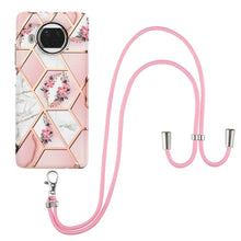 Load image into Gallery viewer, Electroplating Splicing Marble Flower Pattern TPU Shockproof Case with Lanyard, For Xiaomi Mi 11i / Poco F3, For Xiaomi Poco M3 / Redmi Note 9 4G, For Xiaomi Redmi 9A, For Xiaomi Mi 10 Lite 5G, For Xiaomi Mi 10T Lite 5G, For Xiaomi Mi 10T 5G / 10T Pro ...