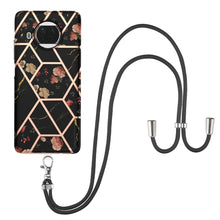 Load image into Gallery viewer, Electroplating Splicing Marble Flower Pattern TPU Shockproof Case with Lanyard, For Xiaomi Mi 11i / Poco F3, For Xiaomi Poco M3 / Redmi Note 9 4G, For Xiaomi Redmi 9A, For Xiaomi Mi 10 Lite 5G, For Xiaomi Mi 10T Lite 5G, For Xiaomi Mi 10T 5G / 10T Pro ...