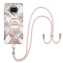 Load image into Gallery viewer, Electroplating Splicing Marble Flower Pattern TPU Shockproof Case with Lanyard, For Xiaomi Mi 11i / Poco F3, For Xiaomi Poco M3 / Redmi Note 9 4G, For Xiaomi Redmi 9A, For Xiaomi Mi 10 Lite 5G, For Xiaomi Mi 10T Lite 5G, For Xiaomi Mi 10T 5G / 10T Pro ...