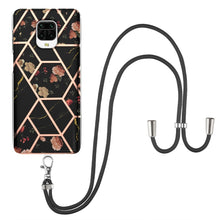 Load image into Gallery viewer, Electroplating Splicing Marble Flower Pattern TPU Shockproof Case with Lanyard, For Xiaomi Mi 11i / Poco F3, For Xiaomi Poco M3 / Redmi Note 9 4G, For Xiaomi Redmi 9A, For Xiaomi Mi 10 Lite 5G, For Xiaomi Mi 10T Lite 5G, For Xiaomi Mi 10T 5G / 10T Pro ...