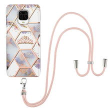 Load image into Gallery viewer, Electroplating Splicing Marble Flower Pattern TPU Shockproof Case with Lanyard, For Xiaomi Mi 11i / Poco F3, For Xiaomi Poco M3 / Redmi Note 9 4G, For Xiaomi Redmi 9A, For Xiaomi Mi 10 Lite 5G, For Xiaomi Mi 10T Lite 5G, For Xiaomi Mi 10T 5G / 10T Pro ...