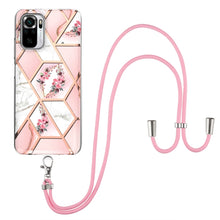 Load image into Gallery viewer, Electroplating Splicing Marble Flower Pattern TPU Shockproof Case with Lanyard, For Xiaomi Mi 11i / Poco F3, For Xiaomi Poco M3 / Redmi Note 9 4G, For Xiaomi Redmi 9A, For Xiaomi Mi 10 Lite 5G, For Xiaomi Mi 10T Lite 5G, For Xiaomi Mi 10T 5G / 10T Pro ...