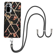 Load image into Gallery viewer, Electroplating Splicing Marble Flower Pattern TPU Shockproof Case with Lanyard, For Xiaomi Mi 11i / Poco F3, For Xiaomi Poco M3 / Redmi Note 9 4G, For Xiaomi Redmi 9A, For Xiaomi Mi 10 Lite 5G, For Xiaomi Mi 10T Lite 5G, For Xiaomi Mi 10T 5G / 10T Pro ...