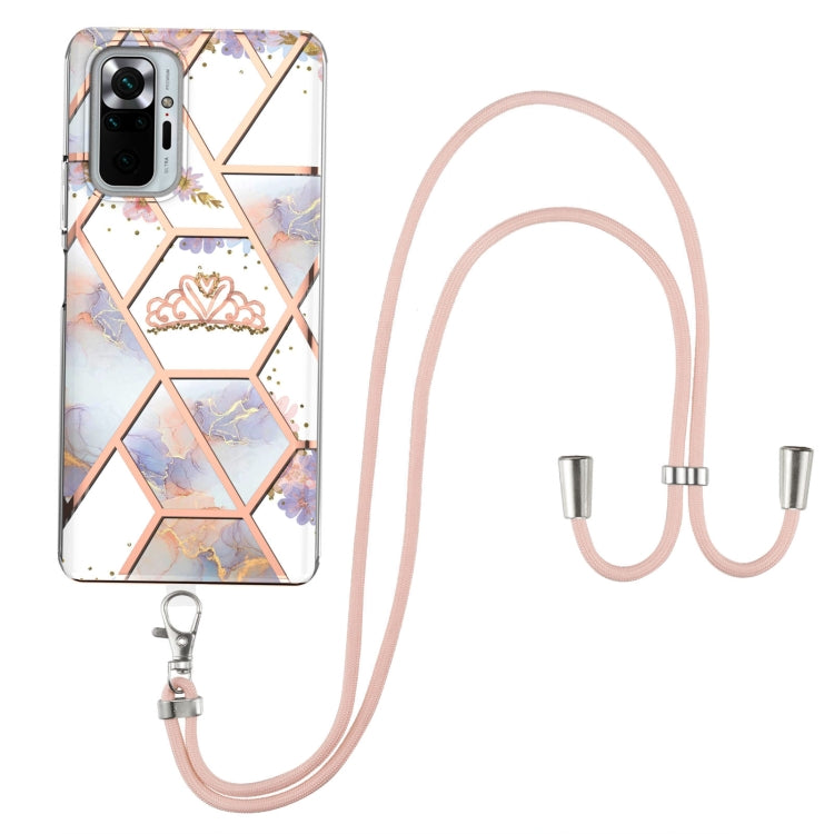 Electroplating Splicing Marble Flower Pattern TPU Shockproof Case with Lanyard, For Xiaomi Mi 11i / Poco F3, For Xiaomi Poco M3 / Redmi Note 9 4G, For Xiaomi Redmi 9A, For Xiaomi Mi 10 Lite 5G, For Xiaomi Mi 10T Lite 5G, For Xiaomi Mi 10T 5G / 10T Pro ...