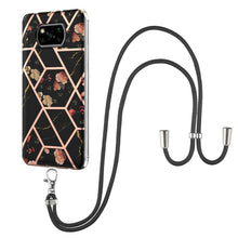Load image into Gallery viewer, Electroplating Splicing Marble Flower Pattern TPU Shockproof Case with Lanyard, For Xiaomi Mi 11i / Poco F3, For Xiaomi Poco M3 / Redmi Note 9 4G, For Xiaomi Redmi 9A, For Xiaomi Mi 10 Lite 5G, For Xiaomi Mi 10T Lite 5G, For Xiaomi Mi 10T 5G / 10T Pro ...