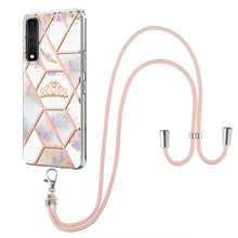Load image into Gallery viewer, Electroplating Splicing Marble Flower Pattern TPU Shockproof Case with Lanyard, For Xiaomi Mi 11i / Poco F3, For Xiaomi Poco M3 / Redmi Note 9 4G, For Xiaomi Redmi 9A, For Xiaomi Mi 10 Lite 5G, For Xiaomi Mi 10T Lite 5G, For Xiaomi Mi 10T 5G / 10T Pro ...