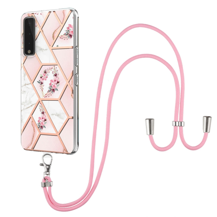 Electroplating Splicing Marble Flower Pattern TPU Shockproof Case with Lanyard, For Xiaomi Mi 11i / Poco F3, For Xiaomi Poco M3 / Redmi Note 9 4G, For Xiaomi Redmi 9A, For Xiaomi Mi 10 Lite 5G, For Xiaomi Mi 10T Lite 5G, For Xiaomi Mi 10T 5G / 10T Pro ...