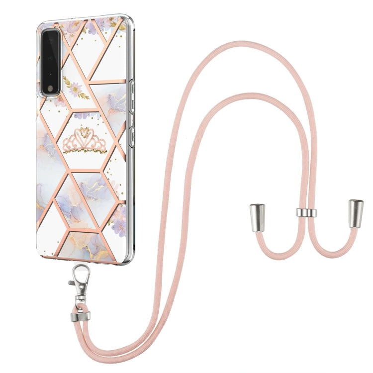 Electroplating Splicing Marble Flower Pattern TPU Shockproof Case with Lanyard, For Xiaomi Mi 11i / Poco F3, For Xiaomi Poco M3 / Redmi Note 9 4G, For Xiaomi Redmi 9A, For Xiaomi Mi 10 Lite 5G, For Xiaomi Mi 10T Lite 5G, For Xiaomi Mi 10T 5G / 10T Pro ...