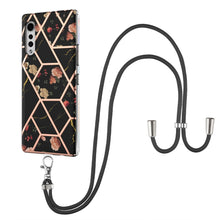 Load image into Gallery viewer, Electroplating Splicing Marble Flower Pattern TPU Shockproof Case with Lanyard, For LG Velvet 4G / Velvet 5G / G9, For Motorola Moto G Play 2021, For Motorola Moto G Power 2021, For Motorola Moto G Stylus 2021