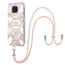Load image into Gallery viewer, Electroplating Splicing Marble Flower Pattern TPU Shockproof Case with Lanyard, For LG Velvet 4G / Velvet 5G / G9, For Motorola Moto G Play 2021, For Motorola Moto G Power 2021, For Motorola Moto G Stylus 2021