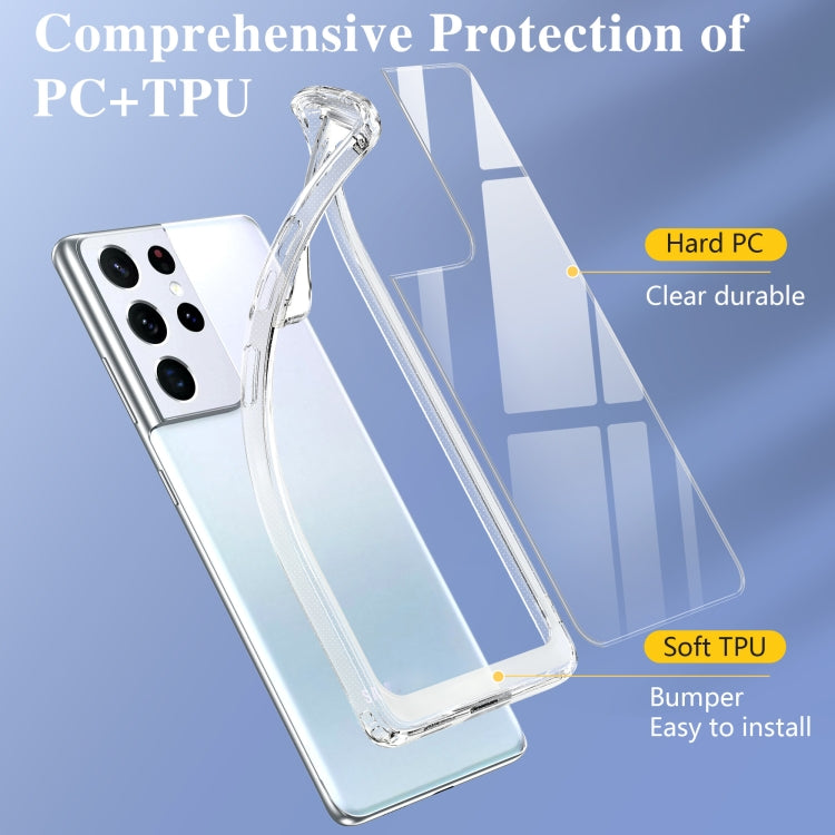Crystal Clear Shockproof PC + TPU Protective Case, For Samsung Galaxy S21 5G, For Samsung Galaxy S21+ 5G, For Samsung Galaxy S21 Ultra 5G