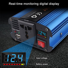 Load image into Gallery viewer, Carmaer 500W Car Smart Multi-function Digital Display Inverter Household Power Converter, 12V to 220V 500W, 24V to 220V 500W, 36V to 220V 500W, 48V to 220V 500W