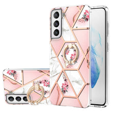 Load image into Gallery viewer, Electroplating Splicing Marble Flower Pattern TPU Shockproof Case with Rhinestone Ring Holder, For Samsung Galaxy S21  5G, For Samsung Galaxy S21+  5G, For Samsung Galaxy S21 Ultra 5G, For Samsung Galaxy S21 FE, For Samsung Galaxy S20                  ...