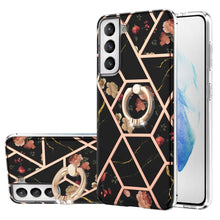 Load image into Gallery viewer, Electroplating Splicing Marble Flower Pattern TPU Shockproof Case with Rhinestone Ring Holder, For Samsung Galaxy S21  5G, For Samsung Galaxy S21+  5G, For Samsung Galaxy S21 Ultra 5G, For Samsung Galaxy S21 FE, For Samsung Galaxy S20                  ...