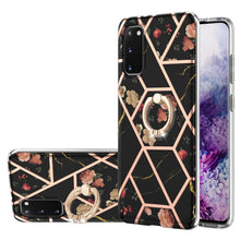 Load image into Gallery viewer, Electroplating Splicing Marble Flower Pattern TPU Shockproof Case with Rhinestone Ring Holder, For Samsung Galaxy S21  5G, For Samsung Galaxy S21+  5G, For Samsung Galaxy S21 Ultra 5G, For Samsung Galaxy S21 FE, For Samsung Galaxy S20                  ...