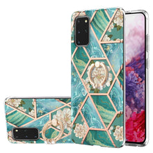 Load image into Gallery viewer, Electroplating Splicing Marble Flower Pattern TPU Shockproof Case with Rhinestone Ring Holder, For Samsung Galaxy S21  5G, For Samsung Galaxy S21+  5G, For Samsung Galaxy S21 Ultra 5G, For Samsung Galaxy S21 FE, For Samsung Galaxy S20                  ...
