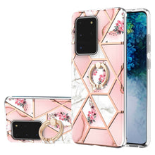 Load image into Gallery viewer, Electroplating Splicing Marble Flower Pattern TPU Shockproof Case with Rhinestone Ring Holder, For Samsung Galaxy S21  5G, For Samsung Galaxy S21+  5G, For Samsung Galaxy S21 Ultra 5G, For Samsung Galaxy S21 FE, For Samsung Galaxy S20                  ...