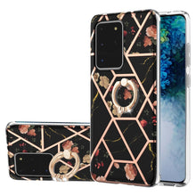Load image into Gallery viewer, Electroplating Splicing Marble Flower Pattern TPU Shockproof Case with Rhinestone Ring Holder, For Samsung Galaxy S21  5G, For Samsung Galaxy S21+  5G, For Samsung Galaxy S21 Ultra 5G, For Samsung Galaxy S21 FE, For Samsung Galaxy S20                  ...