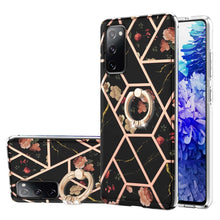 Load image into Gallery viewer, Electroplating Splicing Marble Flower Pattern TPU Shockproof Case with Rhinestone Ring Holder, For Samsung Galaxy S21  5G, For Samsung Galaxy S21+  5G, For Samsung Galaxy S21 Ultra 5G, For Samsung Galaxy S21 FE, For Samsung Galaxy S20                  ...