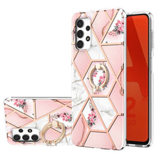 Load image into Gallery viewer, Electroplating Splicing Marble Flower Pattern TPU Shockproof Case with Rhinestone Ring Holder, For Samsung Galaxy S21  5G, For Samsung Galaxy S21+  5G, For Samsung Galaxy S21 Ultra 5G, For Samsung Galaxy S21 FE, For Samsung Galaxy S20                  ...