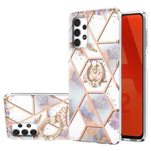 Load image into Gallery viewer, Electroplating Splicing Marble Flower Pattern TPU Shockproof Case with Rhinestone Ring Holder, For Samsung Galaxy S21  5G, For Samsung Galaxy S21+  5G, For Samsung Galaxy S21 Ultra 5G, For Samsung Galaxy S21 FE, For Samsung Galaxy S20                  ...