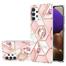 Load image into Gallery viewer, Electroplating Splicing Marble Flower Pattern TPU Shockproof Case with Rhinestone Ring Holder, For Samsung Galaxy S21  5G, For Samsung Galaxy S21+  5G, For Samsung Galaxy S21 Ultra 5G, For Samsung Galaxy S21 FE, For Samsung Galaxy S20                  ...
