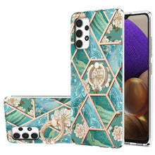 Load image into Gallery viewer, Electroplating Splicing Marble Flower Pattern TPU Shockproof Case with Rhinestone Ring Holder, For Samsung Galaxy S21  5G, For Samsung Galaxy S21+  5G, For Samsung Galaxy S21 Ultra 5G, For Samsung Galaxy S21 FE, For Samsung Galaxy S20                  ...