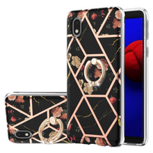 Load image into Gallery viewer, Electroplating Splicing Marble Flower Pattern TPU Shockproof Case with Rhinestone Ring Holder, For Samsung Galaxy S21  5G, For Samsung Galaxy S21+  5G, For Samsung Galaxy S21 Ultra 5G, For Samsung Galaxy S21 FE, For Samsung Galaxy S20                  ...